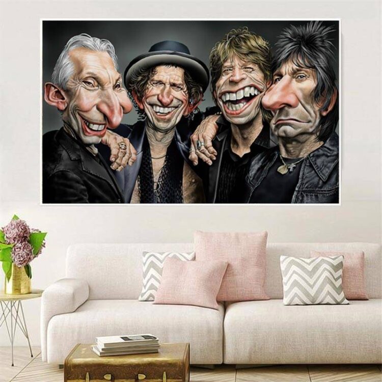 The Trolling Stones Funny Face Canvas HD Painting 1 Pieces / 3 Pieces / 5 Pieces