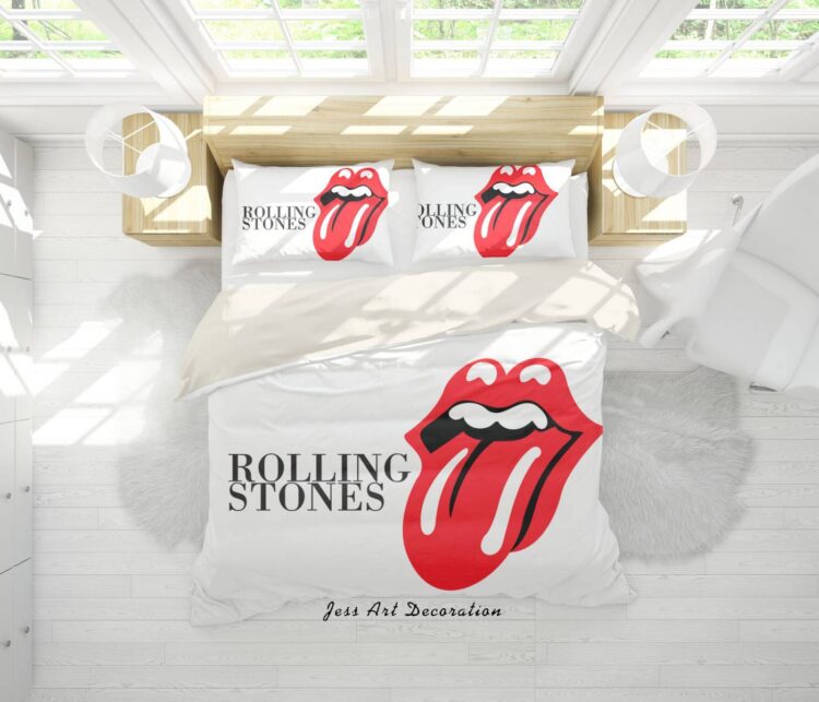 3D BAND THE ROLLING STONES QUILT COVER SET BEDDING SET PILLOWCASES 1