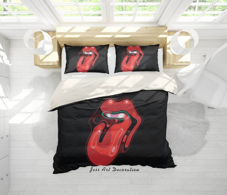 3D BAND THE ROLLING STONES QUILT COVER SET BEDDING SET PILLOWCASES 20