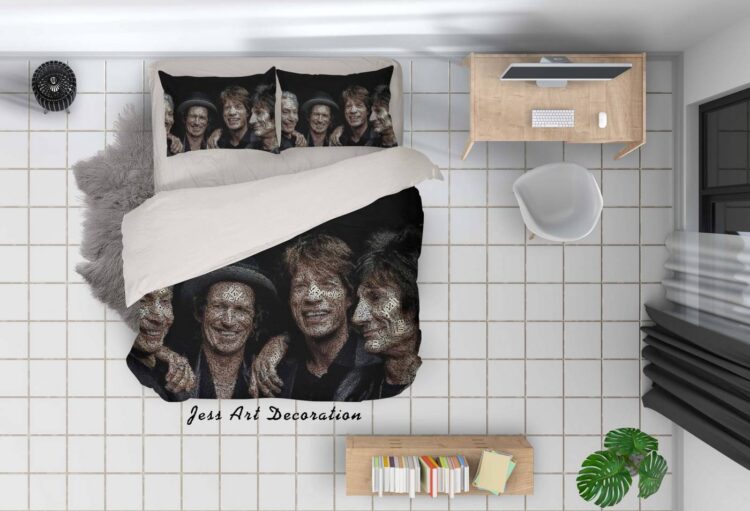 3D ROCK BAND THE ROLLING STONES QUILT COVER SET BEDDING SET PILLOWCASES 63