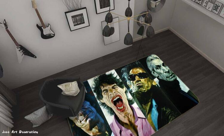 3D ROLLING STONES NON-SLIP RUG MAT 255