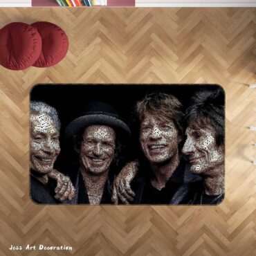 3D ROLLING STONES NON-SLIP RUG MAT 258