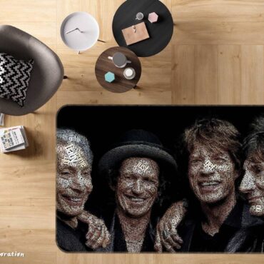 3D ROLLING STONES NON-SLIP RUG MAT 258