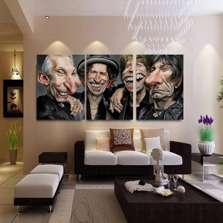 The Trolling Stones Funny Face Canvas HD Painting 1 Pieces / 3 Pieces / 5 Pieces