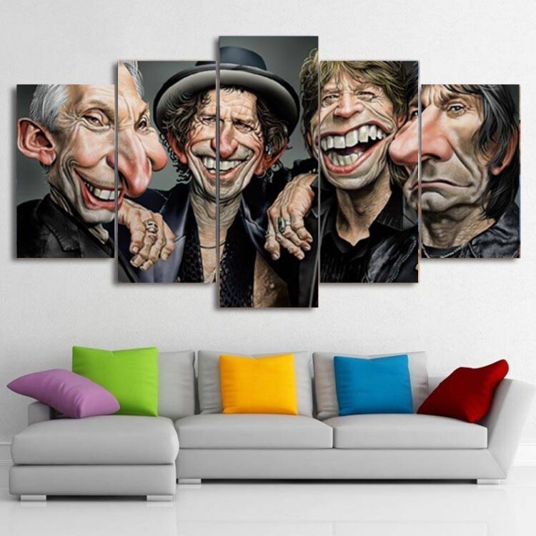 The Trolling Stones Funny Face Canvas HD Painting 1 Pieces / 3 Pieces / 5 Pieces