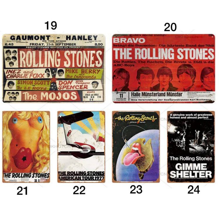 The Rolling Stones Decorative Metal Poster For Bar Pub Rock and Roll