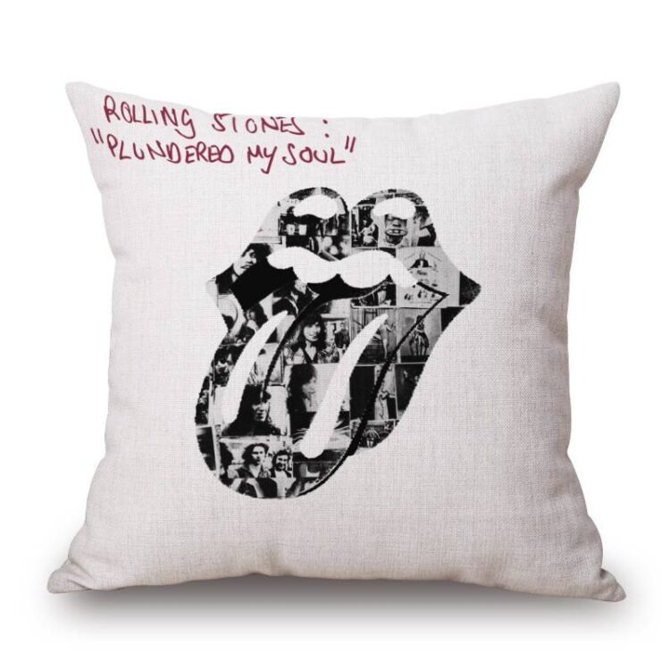 The Rolling Stones Decorative Cotton Linen Cushion Cover For Sofa Home