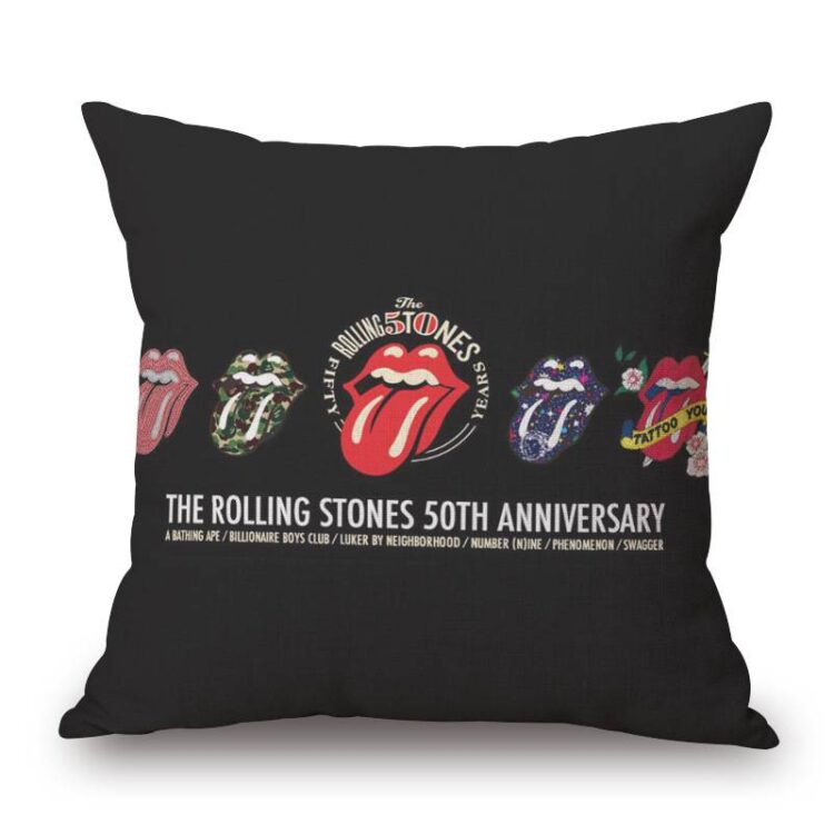 The Rolling Stones Decorative Cotton Linen Cushion Cover For Sofa Home