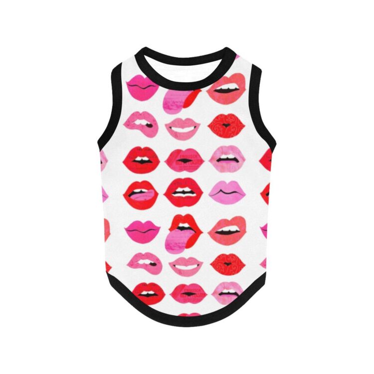 The Rollling Stones Lips Of Love All Over Print Pet Tank Top