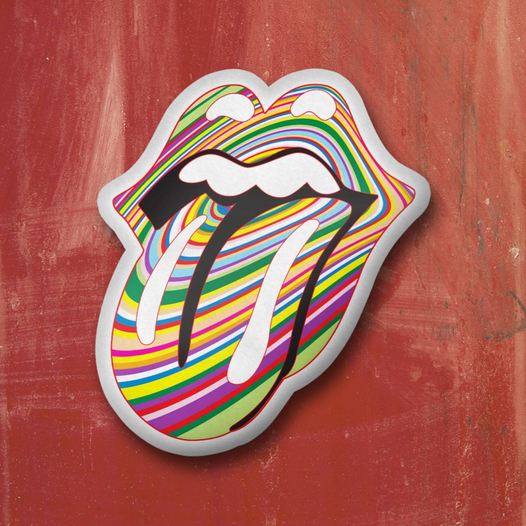 The Rolling Stones Rainbow Stuffed Pillow