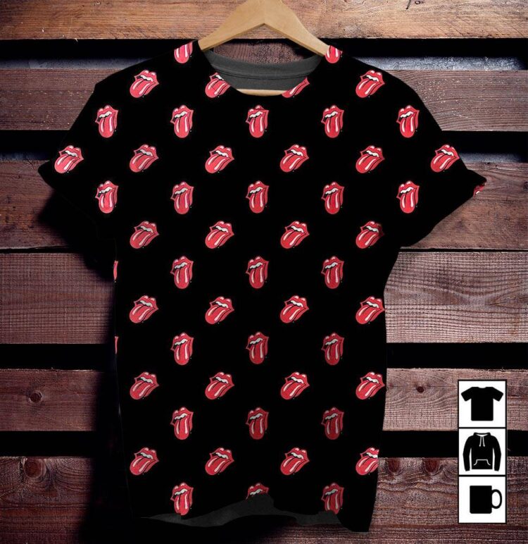 Rolling Stones Tongue Pattern Shirt