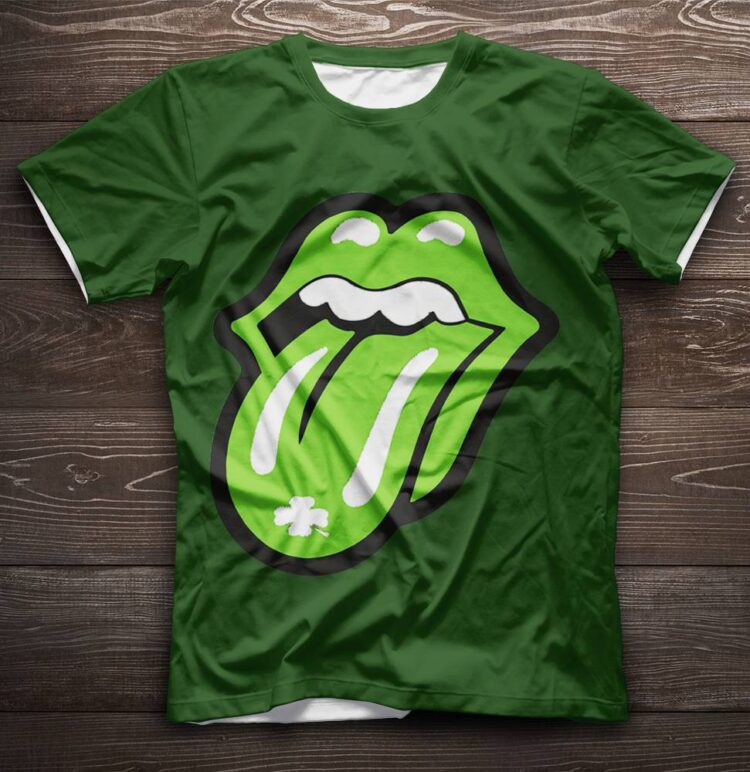 Rolling Stones Tongue St Patrick's Day Shirt 02