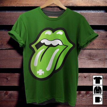 Rolling Stones Tongue St Patrick's Day Shirt 02