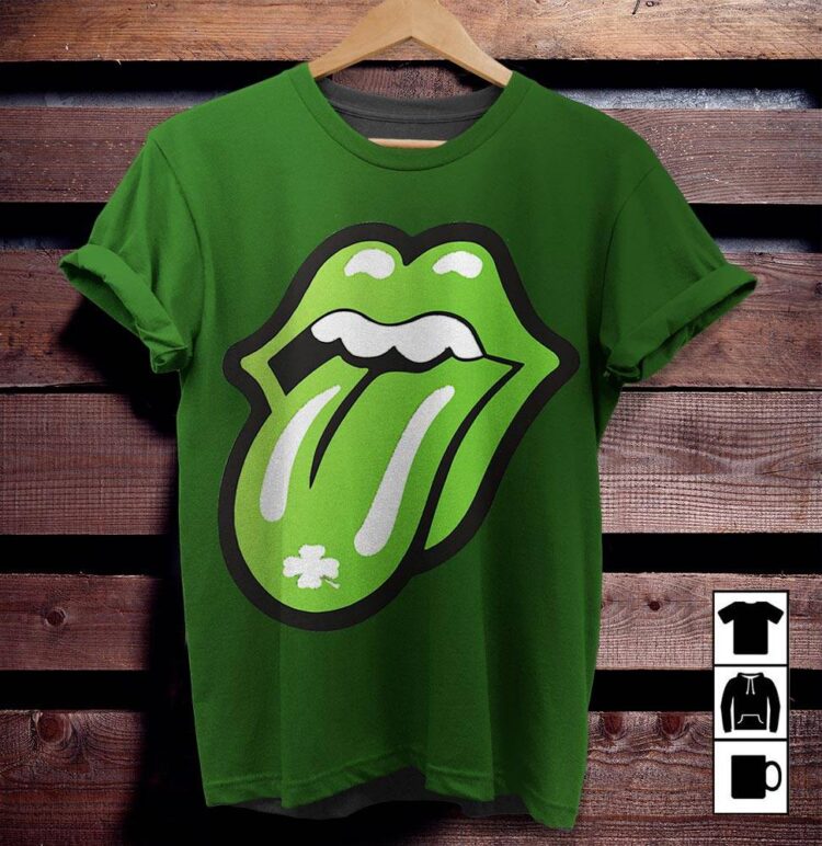 Rolling Stones Tongue St Patrick's Day Shirt 02