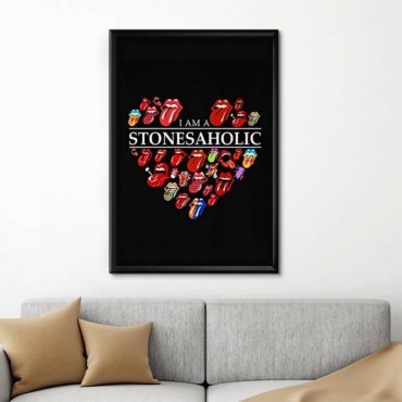 The Rolling Stones Stones Aholic Framed Canvas