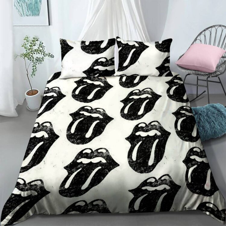 The Rolling Stones Marble Tongue Pattern Bedding Set