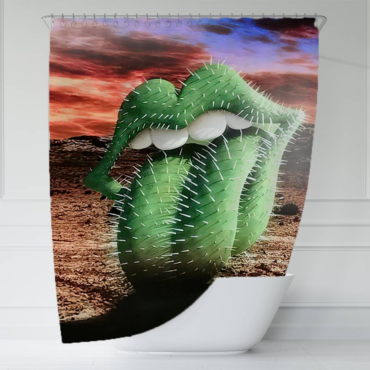 The Rolling Stones Cactus logo Art Shower Curtain