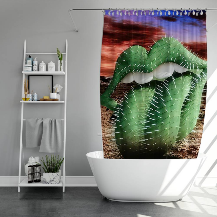 The Rolling Stones Cactus logo Art Shower Curtain