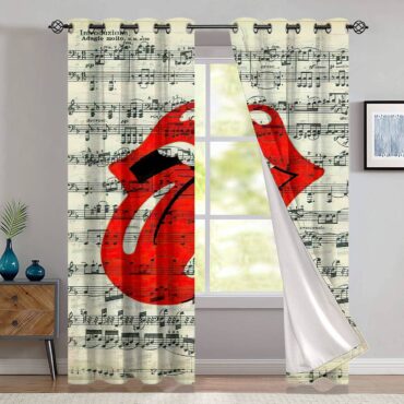 The Rolling Stones Music Sheet Window Curtain