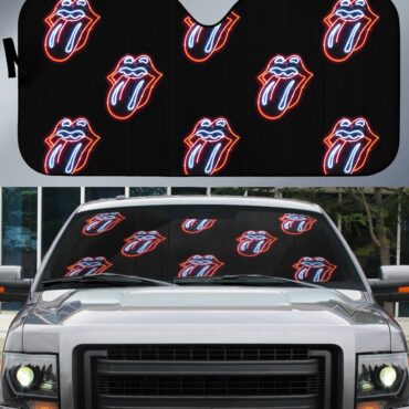 The Rolling Stones Big Tongue Neon Auto Sun Shade