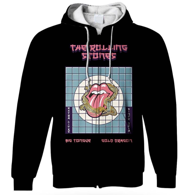 The Rolling Stones Big Tongue Gold Dragon  Shirt - Limited