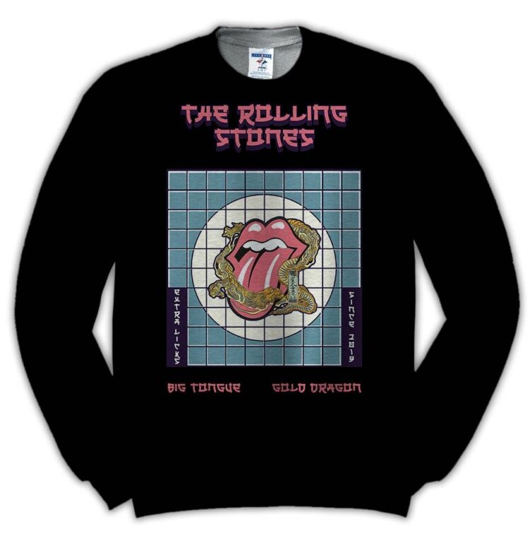 The Rolling Stones Big Tongue Gold Dragon  Shirt - Limited