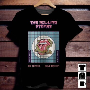 The Rolling Stones Big Tongue Gold Dragon  Shirt - Limited