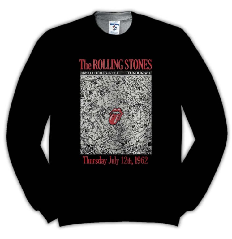 The Rolling Stones Marquee Club Anniversary Map T-Shirt Big Tongue Shirt