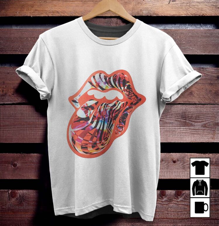 The Rolling Stones Red Psychedelic Big Tongue Shirt